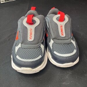 Nike Kids Gray and Red Air Max Slip-On Sneakers